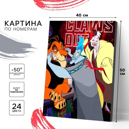 Picture on numbers on a subframe, 40x50 cm, villains