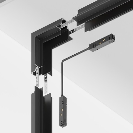 The internal corner connector for the built-in track system Technical Trail-22b, 12x12x8.5 cm, black color is black-3