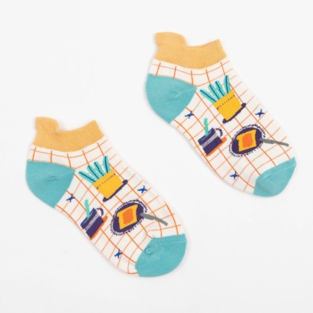 Women's socks minku "abstraction", beige color, size 36-41 (23-27 cm)