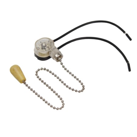 A switch for a wall lamp with a wire and a wooden tip "Silver"