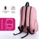 School backpack of textiles on lightning, 3 pockets, pink color
