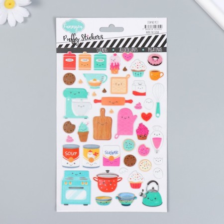 Plastic sticker "Confectionery/barbecue" with sparkles 14x25 cm-3