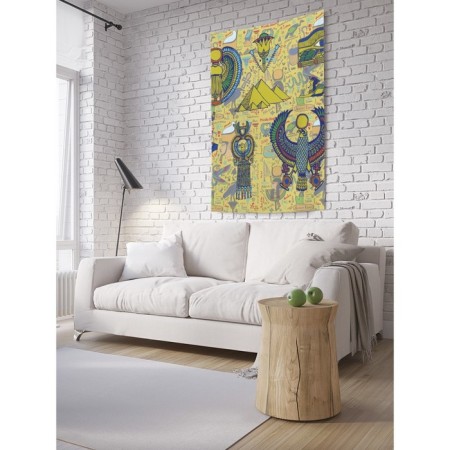 Decorative panel with photo printing "Egyptian deity", vertical, size 100x150 cm