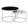 Tables Journal Loft DQ No. 2 Duae (set), D605 (475), H420 (320), f/n black-white marble, m/c white