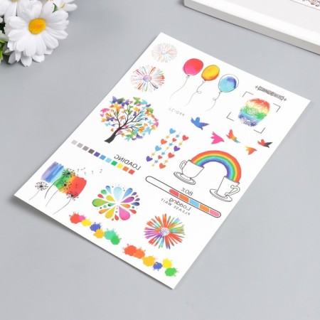 Tattoo on the body color "Rainbow. Holiday" 21x15 cm-1
