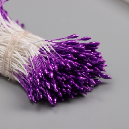 Stamens for artificial flowers gloss "risinki" purple set 360 pcs length 6 cm-2