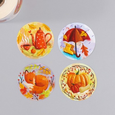 Stick Paper "Warm Autumn" d = 3.8 cm 252 pcs in the roll-3