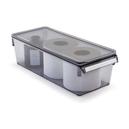 A container for a refrigerator or a closet with a lid, 36x15x10 cm, acrylic, black-2