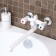 Bath mixer "RMS" PL4-140P, two-wound, pour 320 mm, ABS plastic, white