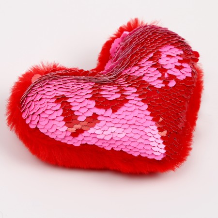 Soft magnet "Love" in the form of a heart, with sequins, 10 cm, red color-4