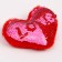 Soft magnet "Love" in the form of a heart, with sequins, 10 cm, red color
