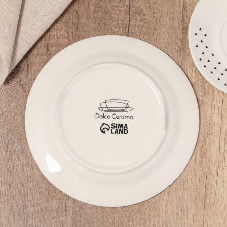 Ceramic plate "Animals", 20 cm, white color-3