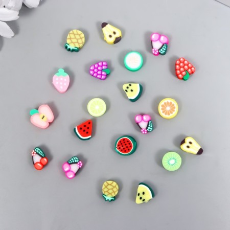 Beads for the creativity of PVC "Fruit" mix set 20 pcs 1x1x1 cm