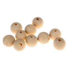 Wooden beads d = 18 mm (set 10 pcs) without coating