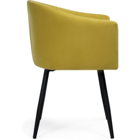 Stool on a metal frame of the jack metal/velor, black/yellow 59x57x83 cm-2