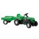 Tractor on pedals with a trailer, green color