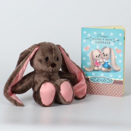 Soft toy "Bunny Li", with a book, girl-2