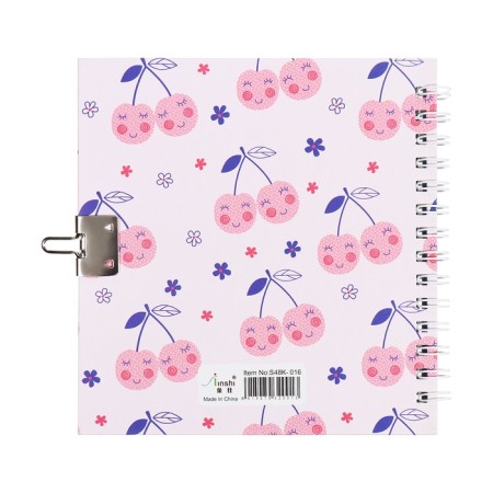 Gift notebook, 45 sheets, line, on the castle, on the crest, cherries (13x13.5cm)-5