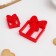 Bed -up form “Gift”, cutting, stamp, 8.5 × 6.5 cm, 5.1 × 3.9 cm, red color