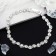 Bracelet with rhinestones "ice" stream, white color in silver, 18 cm