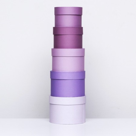 Set of round gift boxes 5 in 1 "powder" 20 x 14-5 x 10 cm-2