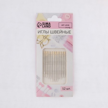 Sewing needles, d = 0.9 mm, 3.6 - 4.2 cm, with a golden ear, self -sovereign, 12 pcs-2
