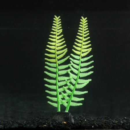 Silicone Aquarium plant, glowing in the dark, 8 x 23 cm, green
