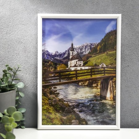 Photo frame A4 21x30 cm 45-b (f) white (plastic screen)