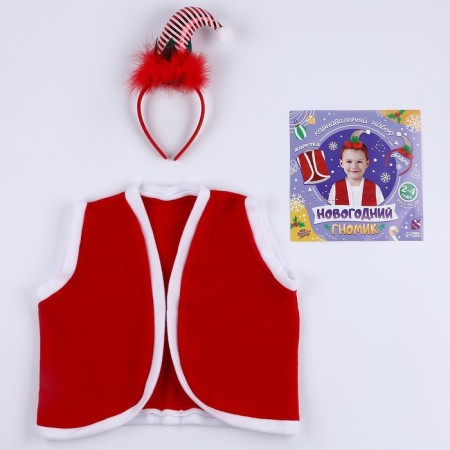 Carnival set "New Year's Gnome": vest and rim, height 92–104 cm-6