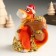 Piglite Polystone "Dragon in a New Year's cap with a bag of coins" 9.5x6.1x11 cm