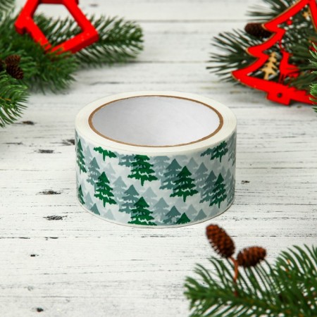 New Year. Scotch tape with the logo "Christmas tree" 48*45m 45MKM-1