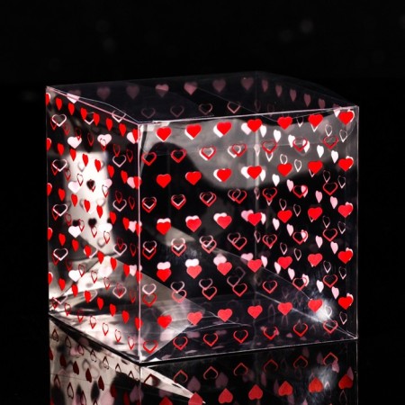 Folding box from PVC "hearts", 11 x 11 x 11 cm