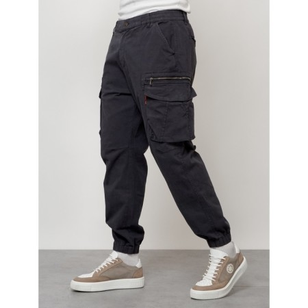 Cargo jeans men, size 46-48, dark gray color-3