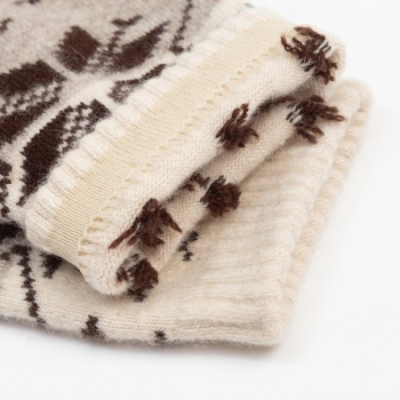 Women's socks from Mongolian wool "snowflake", gray color, size 23 (34-36)-3