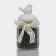Glass Bank for bulk products with a ceramic cover "Bird", 300 ml, white color