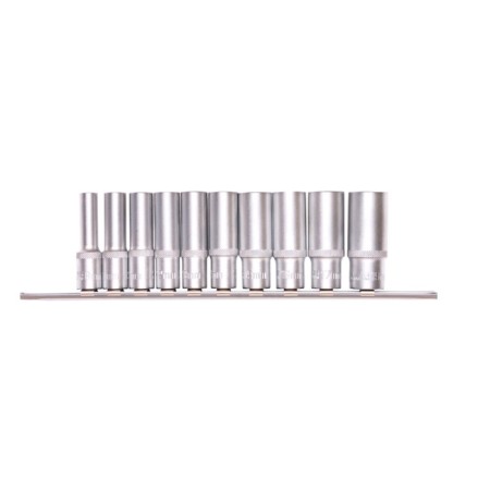 Set of end heads Stels 13604, 3/8 ", hexagonal, elongated, CRV, 8-19 mm, 10 pcs.