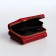 Women's wallet on the button, red color
