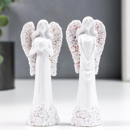 Polystone souvenir "Snowty Faceless Angel with Heart" MIX 10.5x2.5x4.6 cm