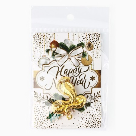 New Year's Brooch "Happy New Year", for the New Year, 6 x 8 cm-5