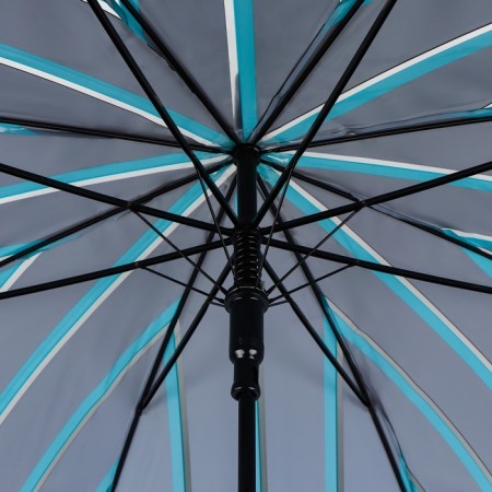 Umbrella - semi -automatic “stripes” cane, 8 spokes, r = 54 cm, gray/green color-6
