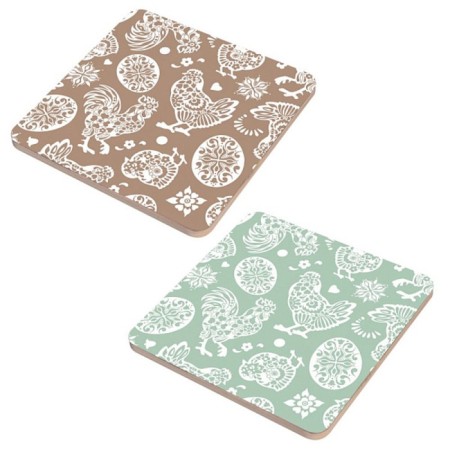 Standing under the hot multidide "Bright Easter", birch, size 14x14 cm