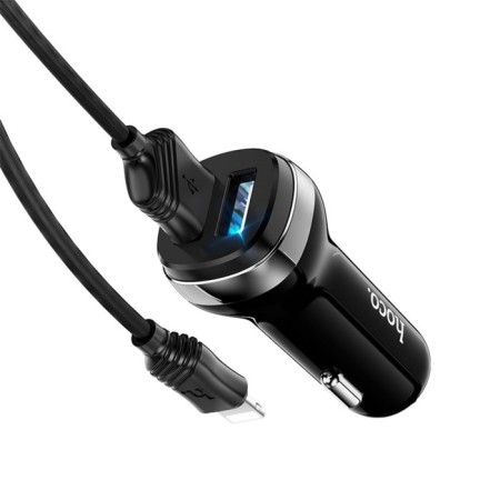 Hoco Z40, 2 USB, 2.4 A, Lightning cable - USB, 1 m, black-2