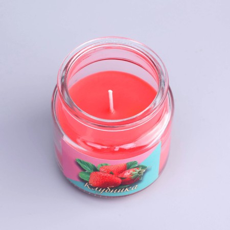 Candle in the bank Aromatic "Ripe Strawberry" 6x8.5cm-5