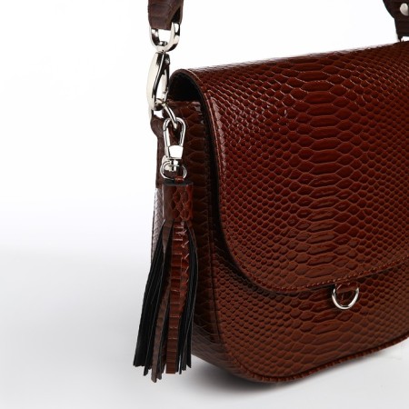 Women's bag Textura, messenger, small size, brown color-3