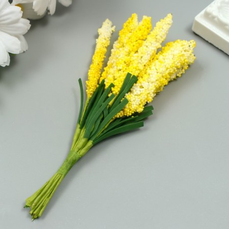 Decor for creativity "Ivan Tea" 1 bouquet = 10 yellow flowers 1.5x14 cm-1