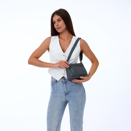 Women's bag with lightning, gray color-6