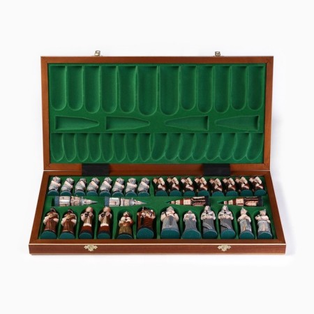 Chess Polish Madon "Marble", 55.5 x 55.5 cm, King H-10.5 cm, pawn H-7 cm-2
