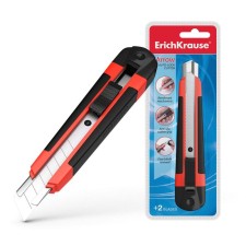 Chancellership 18 mm knife, Erich Krause Arrow, with an automatic record of the Auto-Lock blade and a nozzle for the safe separation of the blade segment, rubber inserts, metal guides, 2 blades in the set, a blister