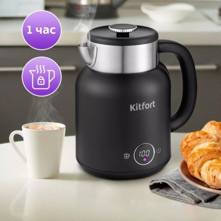 Electric kettle KitFort KT-6196-1, Metal, 1.5 L, 2200 W, Black-2