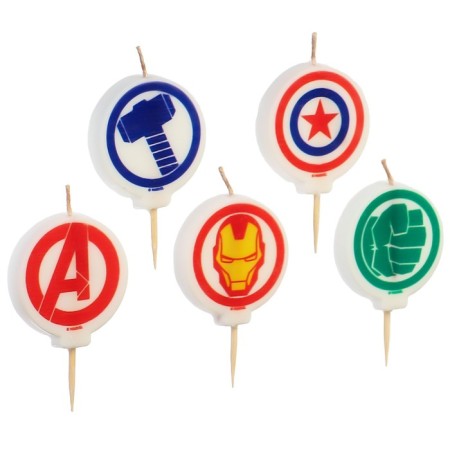 Candle for the cake "Happy Birthday!", 5 pieces, Avengers-3